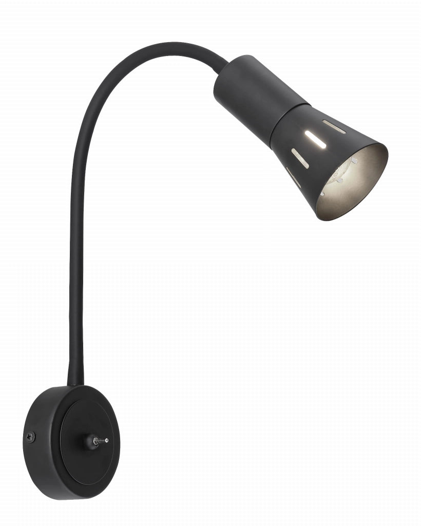 Applique parete Candellux Arena nera 1xE14 interruttore