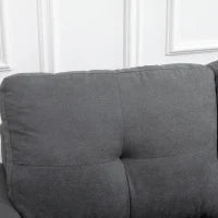 Divano Angolare 3 Posti, Divano ad Angolo con Penisola Reversibile 193x136x85 cm, Divanetto a L Convertibile Moderno con Cuscini Rimovibili in Tessuto Effetto Lino per Salotto e Soggiorno, Grigio
