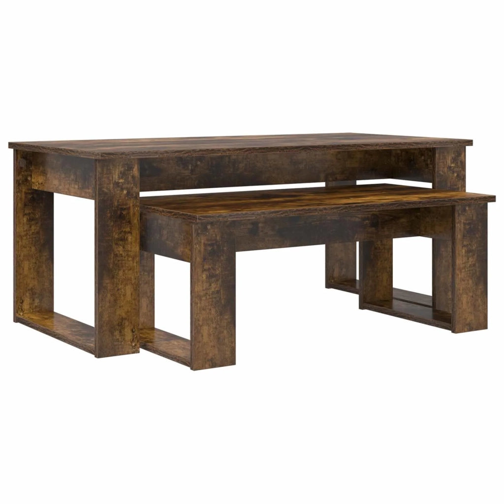 Set di Tavolini da Caffè 2 pcs Rovere fumé Legno multistrato