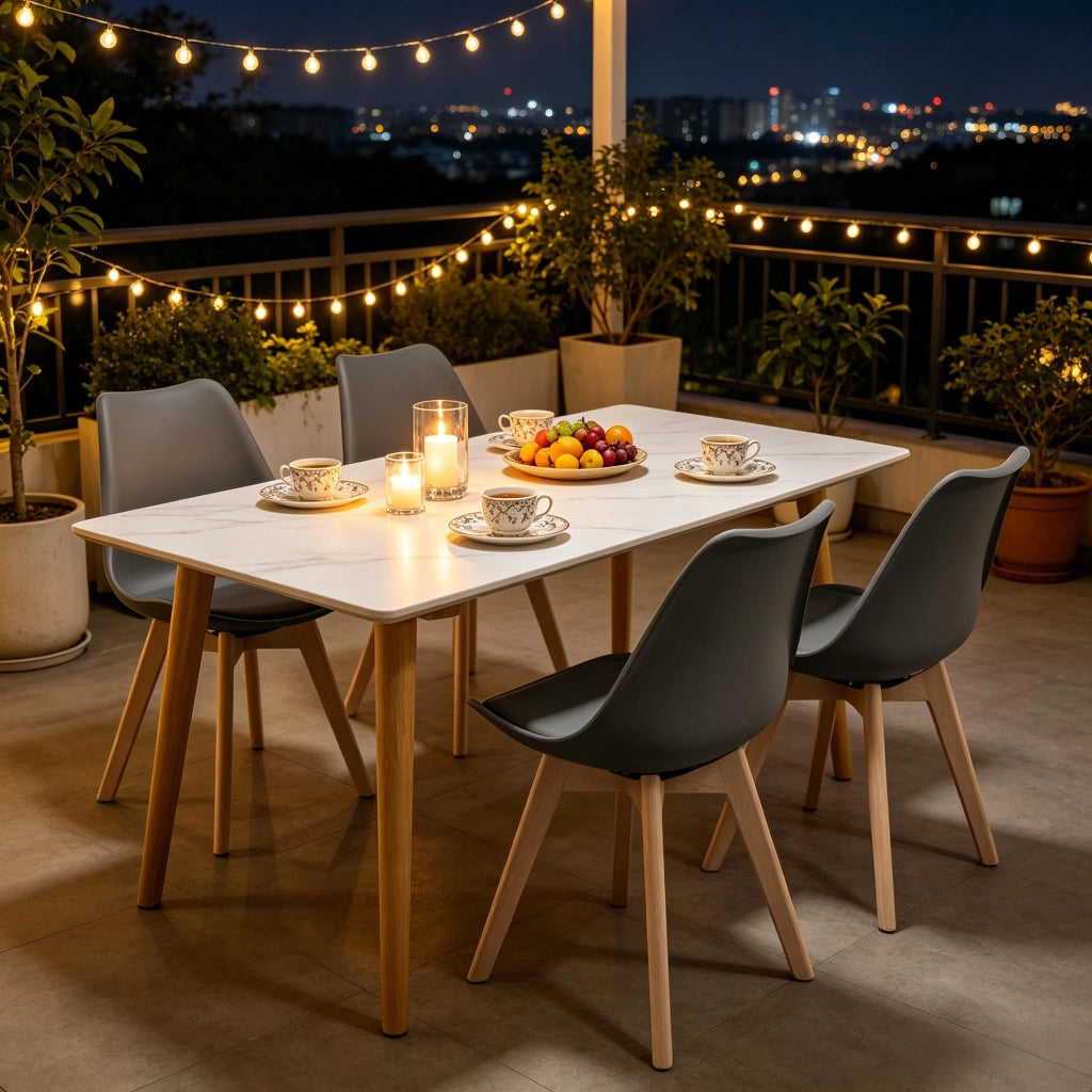 Sedia da Pranzo Girevole a 360° Set da 4 con Schienale Ergonomico, Similpelle Grigia 40.5 × 83 × 40.5 cm