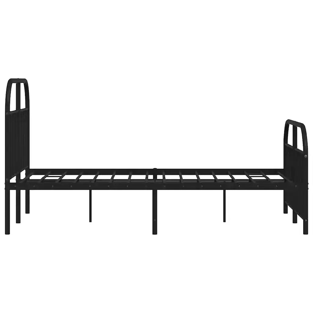 Letto matrimoniale | Letto per adulti | Giroletto con Testiera e Pediera Metallo Nero 120x190 cm