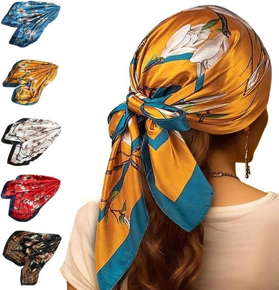 Sfondi quadrati di seta per donne - Set di 5 - Colorati - 90 cm x 90 cm