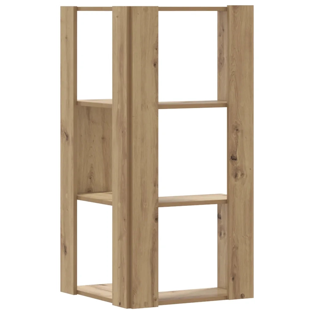 Libreria Angolare 3Ripiani Rovere Artigianale 50x50x102cm Legno