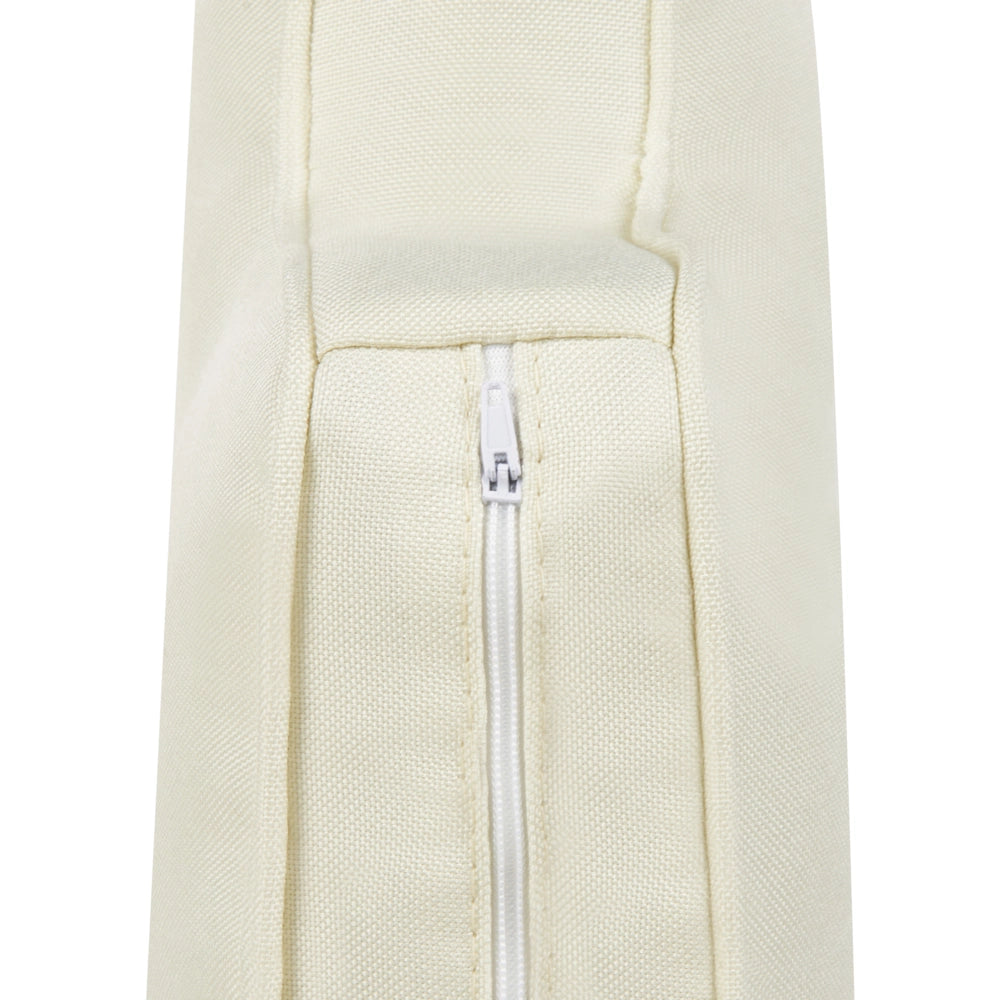 Divano moderno a 2 posti imbottito in tessuto bianco sporco e gambe in legno stile classico e moderno