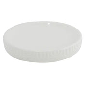 Trade Shop - Piattino Porta Sapone Saponetta Per Arredo Da Bagno In Ceramica Rigata Bianca 87804 -