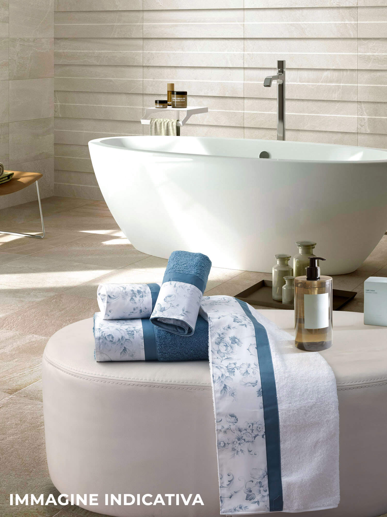 Set Spugna 4 Pezzi Asciugamani Viso + Ospite con Balza Garrini Samantha Rosa