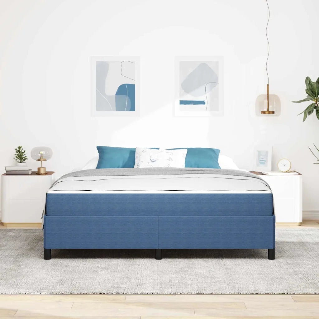 Struttura del letto con materasso Blu 180 x 200 cm Tessuto