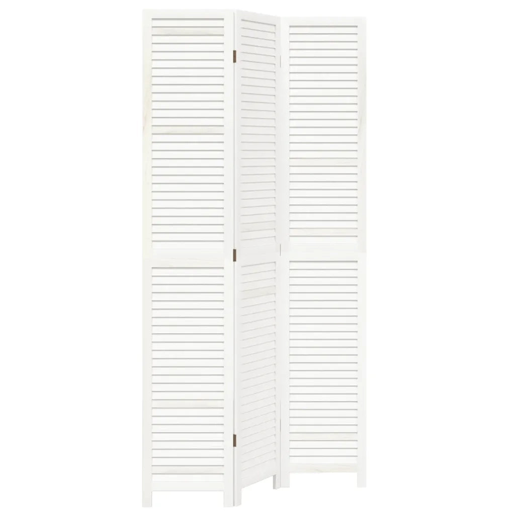 Divisorio Ambienti 3Pannelli Bianco Legno Massello di Paulownia 358832