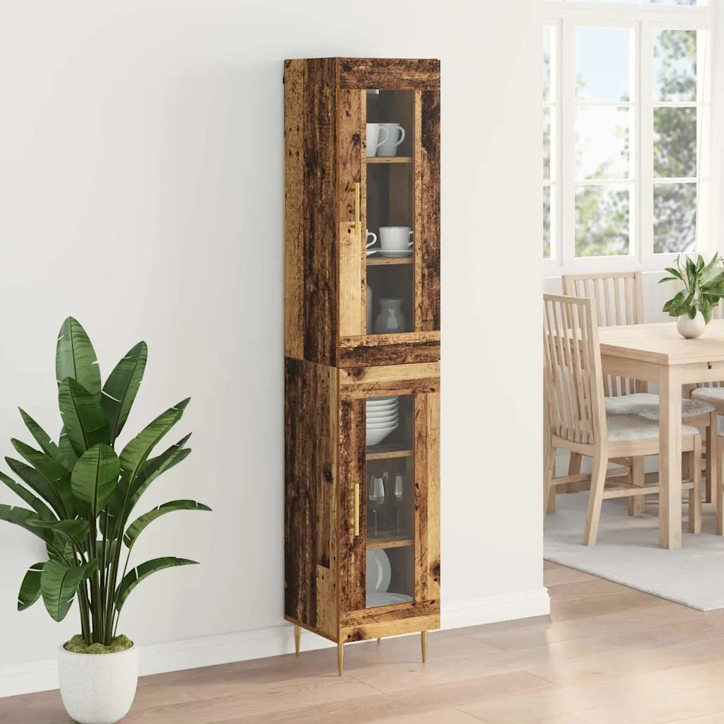 Credenza 2 pcs Legno vecchio Vetro 3415746