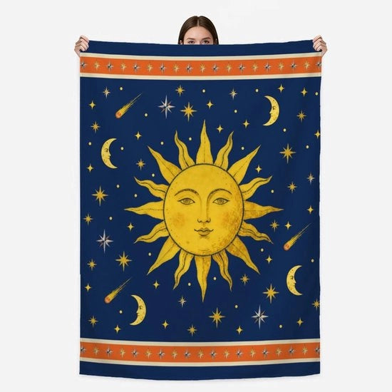 Coperta di flanella morbida - Universo/Stelle - Adatta per letto/soggiorno - 150 x 130 cm - Lavabile in macchina