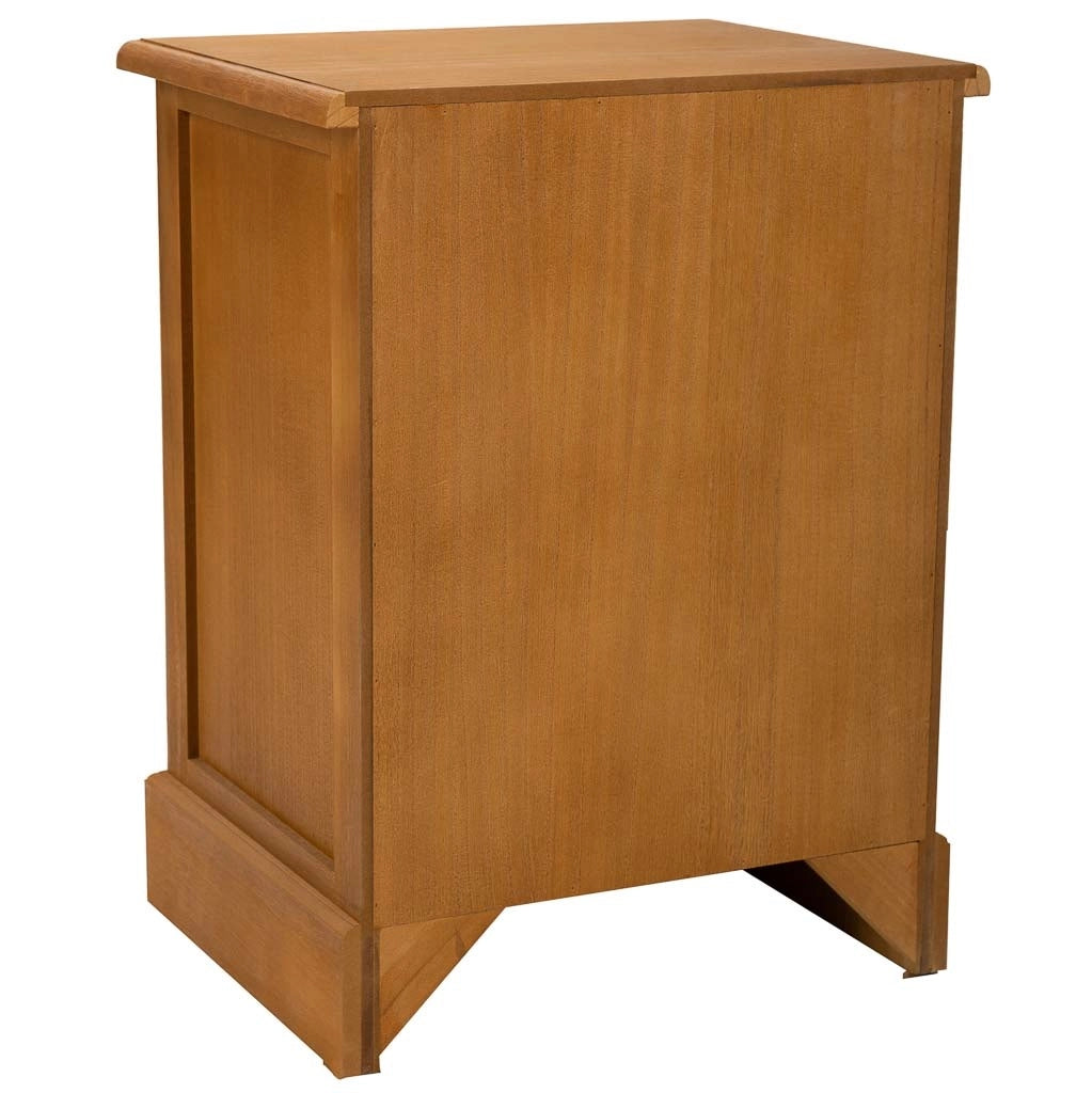 Comodino in legno con 3 cassetti marrone 45x35x60