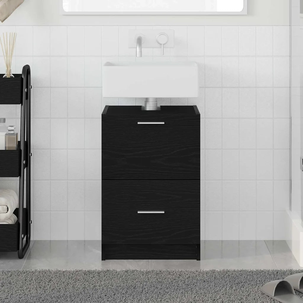 Mobile da Bagno Rovere Nero 40 x 37 x 59 cm Legno multistrato 868814