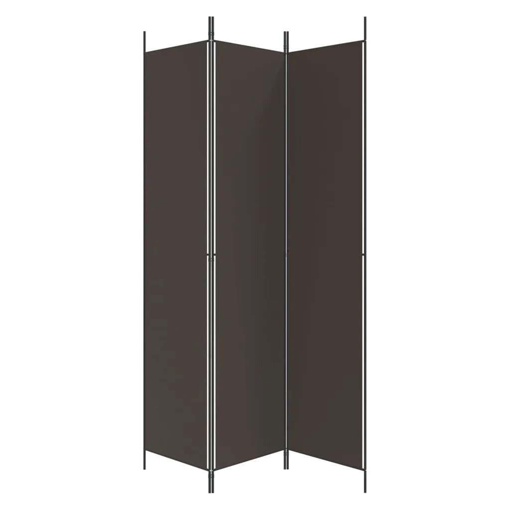 Divisorio Ambienti | Divider per stanze | Paravento a 3 Pannelli Marrone 150x220 cm in Tessuto