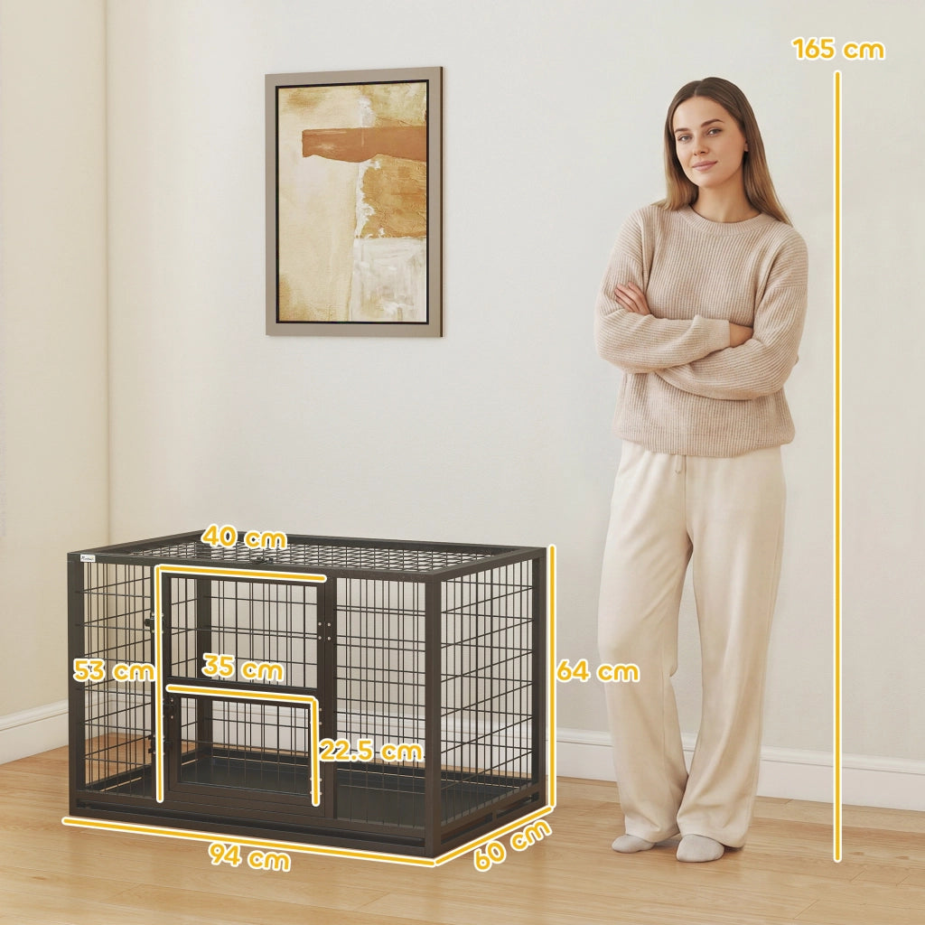 Gabbia per Cani ¨C zephmum ¨C Grigia 94x60x64 cm