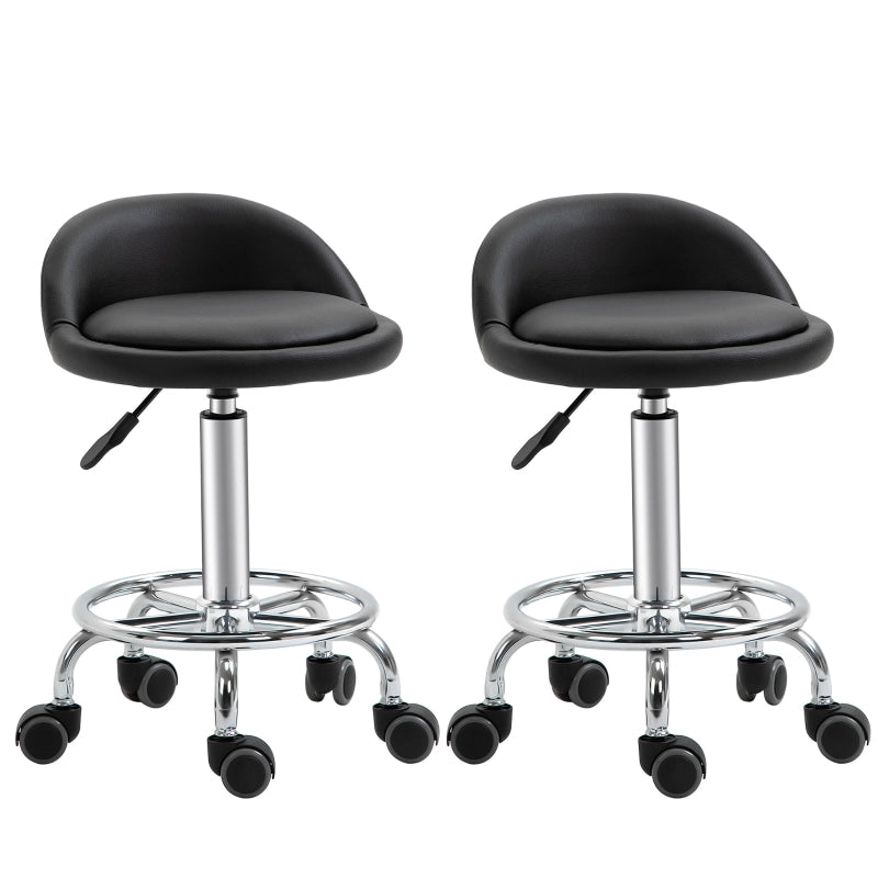 Sgabello girevole con ruote e schienale, altezza regolabile da 57 a 72 cm, ideale per ufficio, salone di bellezza e centri massaggi.