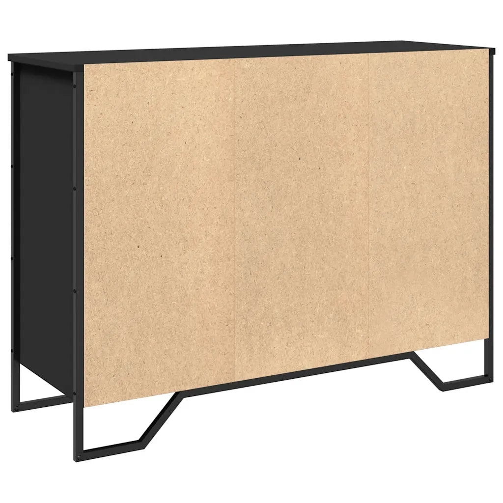 Credenza-Buffet-Armadio da cucina Nera 101x35,5x74,5 cm in Legno Multistrato