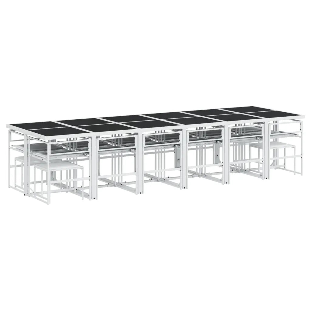 vidaXL Set da Pranzo da Giardino 17 pz con Cuscini Bianco in Textilene