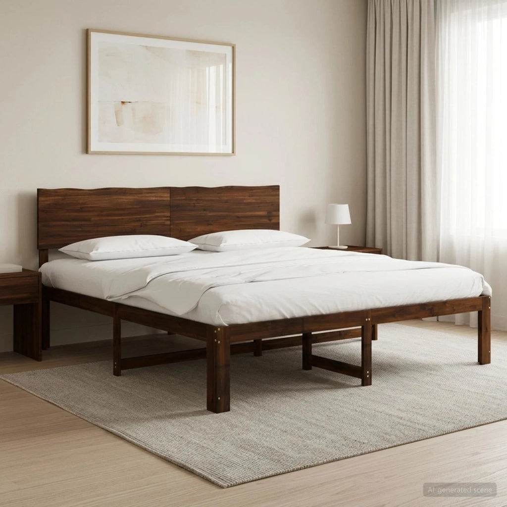 Letto matrimoniale con testiera ROSTOCK Marrone Scuro 3405422