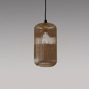 RAIKA V/G - VETRO SOFFIATO AMBRA CON DECORAZIONE COSTE VERTICALI D.15,3CM