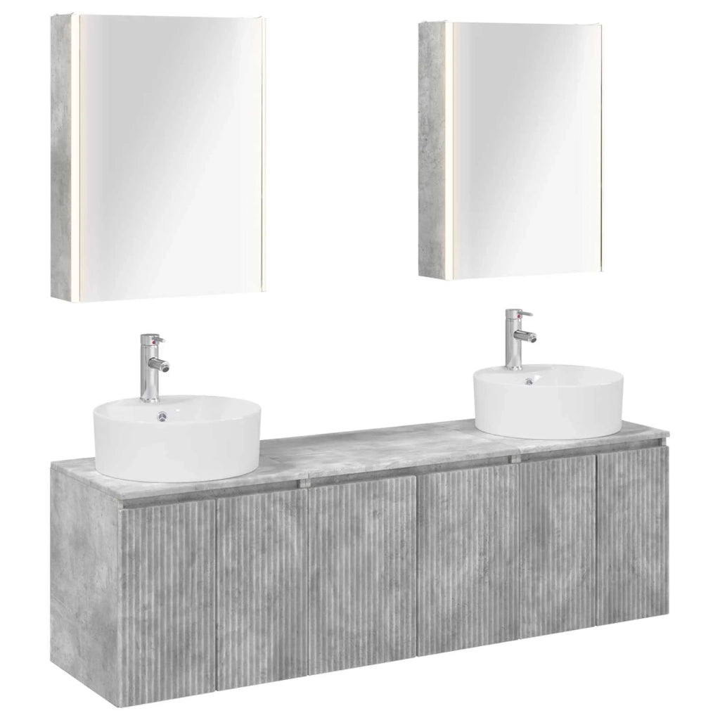 Set di Armadi da Bagno 5 pcs Grigio Cemento 3406450