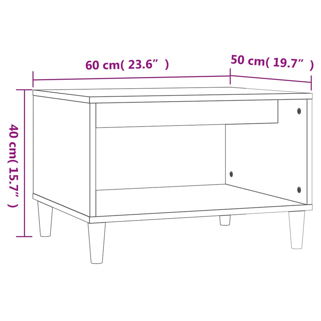 Tavolino da Salotto Nero 60x50x40 cm in Legno Multistrato 812673