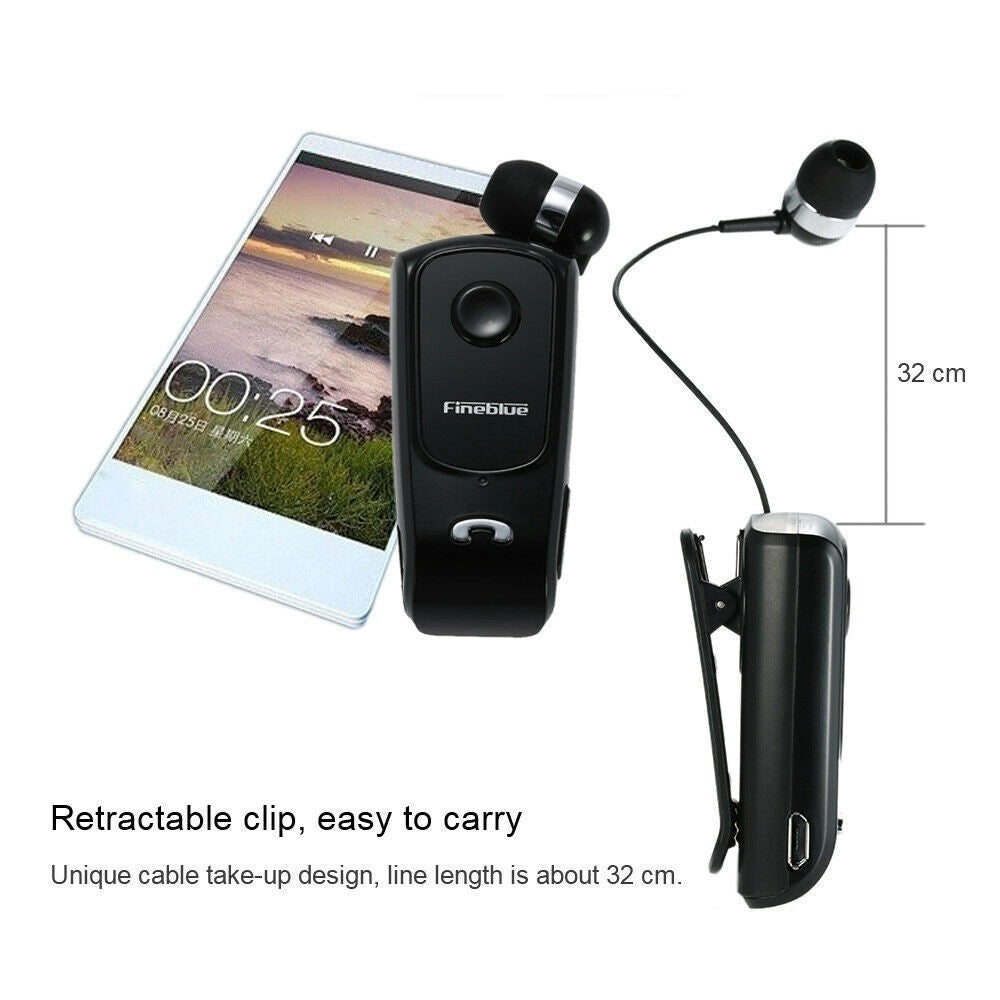 Trade Shop - Auricolare Con Cuffia Retrattile Retraibile Clip Fineblue F920 Per Smartphone -