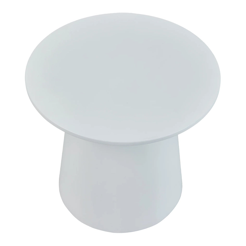 Tavolino da caffè consolle laterale rotondo 40 x 44 cm bianco 03_0010823