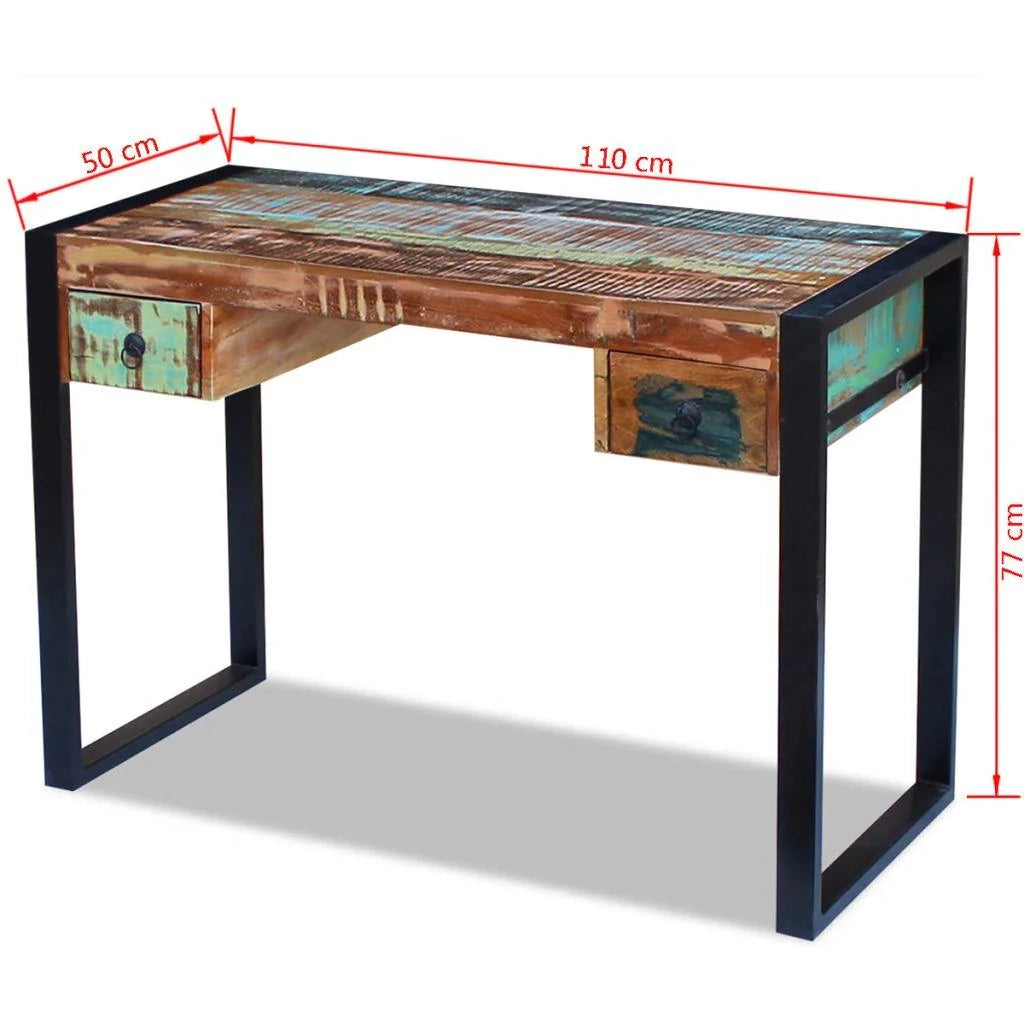 Scrivania tavolo mobile da lavoro per computer legno massello di recupero 0502082