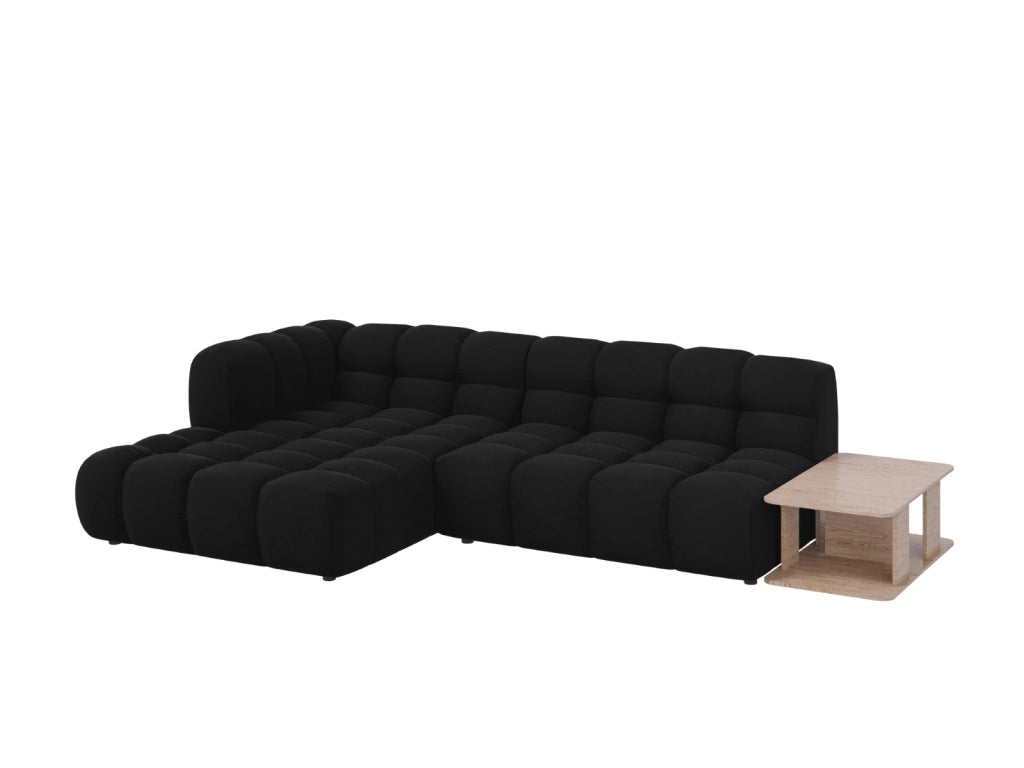 Cosmopolitan Design - Divano angolare modulare sinistro "Sky" 4 posti in velluto nero 