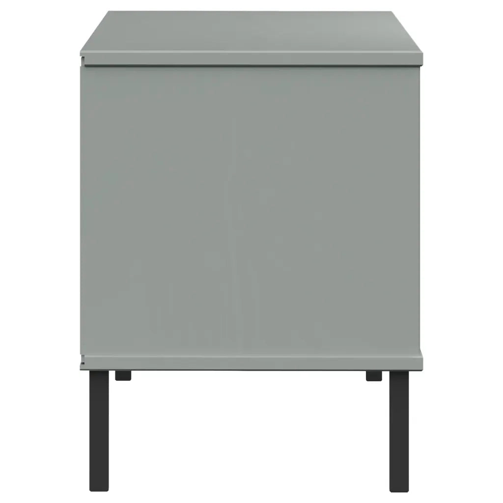 Scarpiera | Mobile per scarpe Gambe Metallo Grigio 106x35x45cm Legno Massello OSLO