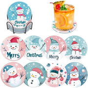 Decorazione con diamanti per adulti, sotto vassoio da 8 pezzi con contenitore, personaggio di neve, vassoio da diamanti con tappo di gomma, decorazione per adulti per Natale