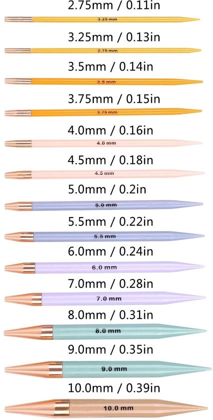 Set di aghi da cucire da 13 pezzi - Duraturo - Aghi da cucire da 2,75mm a 10mm - Inclusi accessori