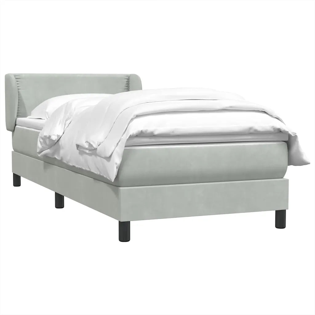 Giroletto a Molle con Materasso Grigio Chiaro 80x210 cm Velluto 3317421