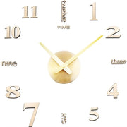Oggetto Decorativo Muto per Parete con Orologio 3D in Metallo Stile Moderno per Grande Cucina, Camera da Letto, Ufficio, Hotel.