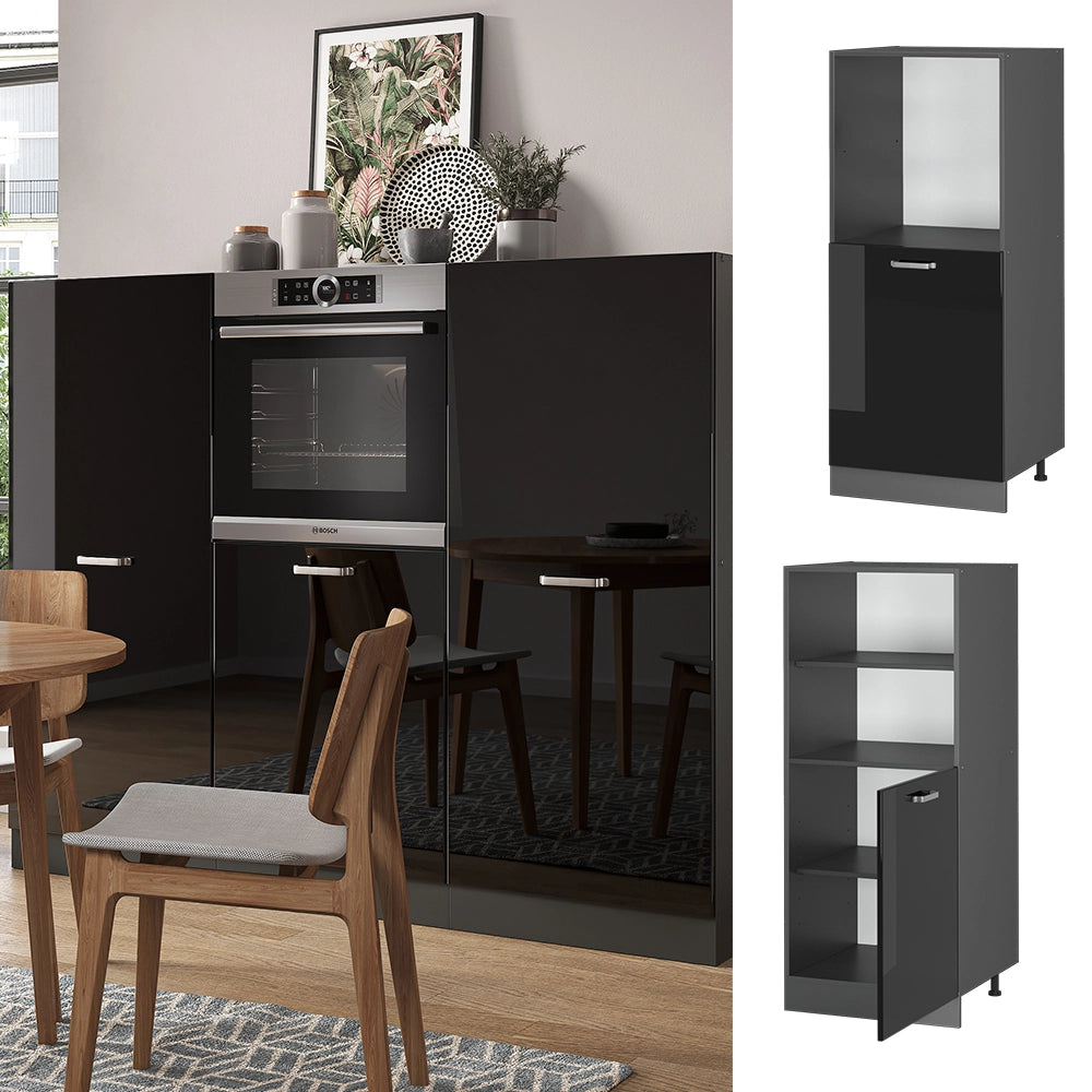 Vicco Mobile per forno da incasso Nero lucido 60 cm