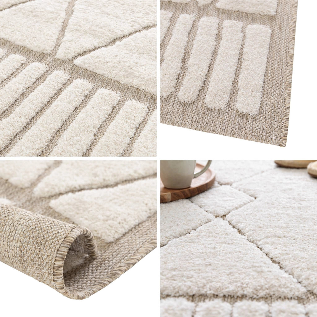 Tappeto interno con motivo etnico berbero, beige e crema