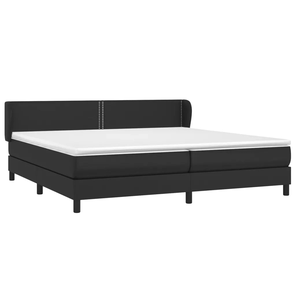 Giroletto a Molle con Materasso Nero 200x200 cm in Similpelle cod mxl 58355