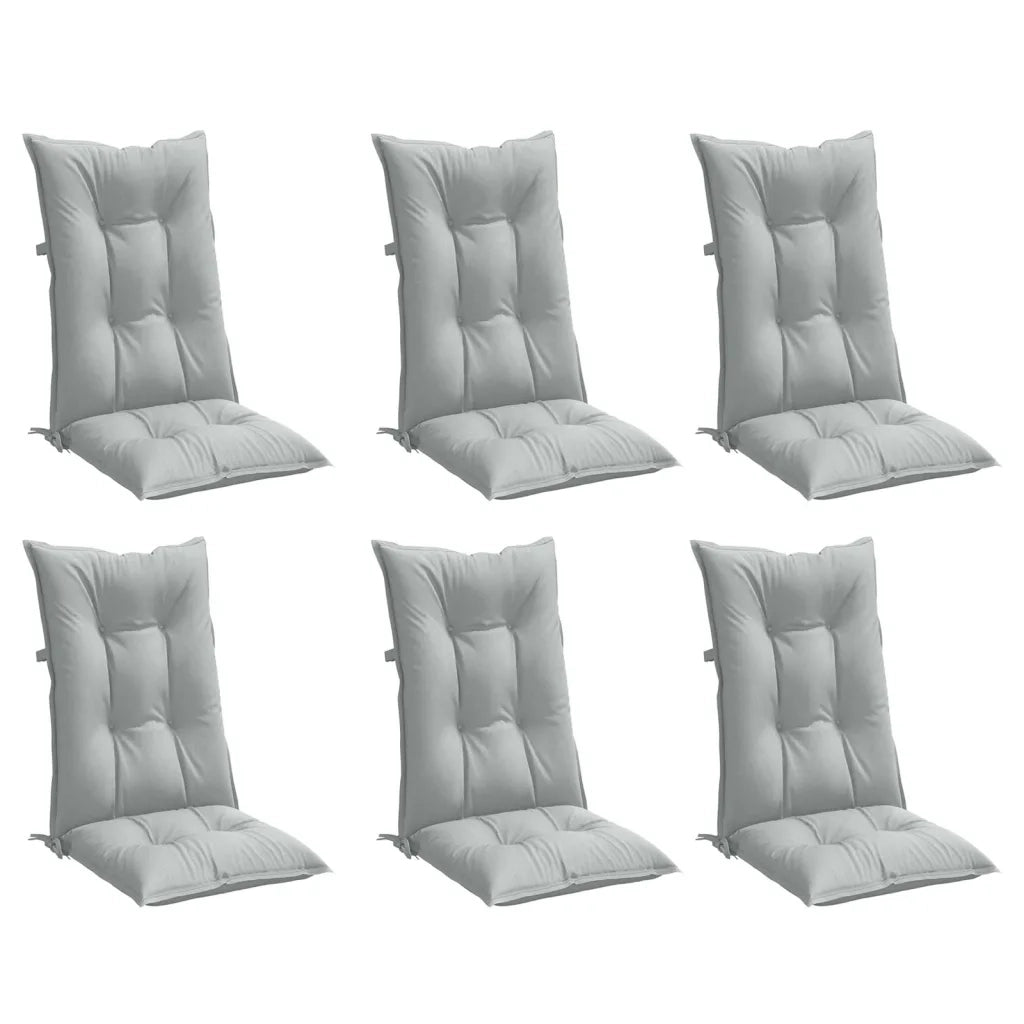 Cuscini Sedia Schiena Alta 6 Grigio MÃ©lange 120x50x7 Tessuto