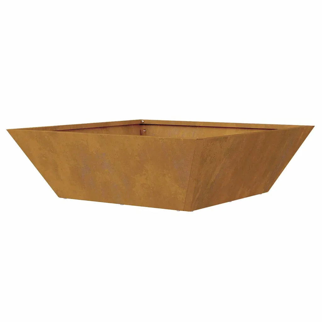 Vaso da giardino-Fioriera Esterno-Contenitore per Piante Ruggine 50 x 50 x 15 cm