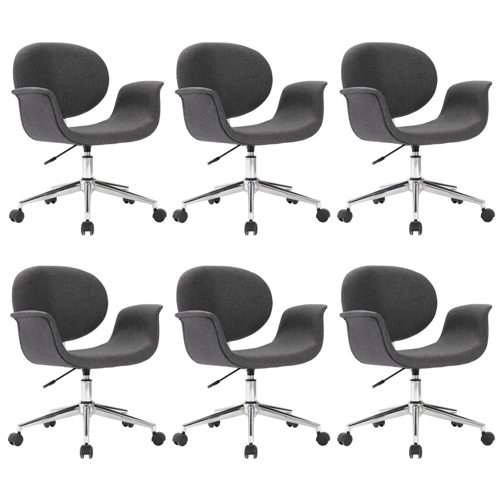 Sedie da Pranzo Girevoli 6 pz Grigie in Tessuto cod mxl 16376