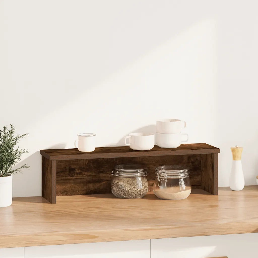 Scaffale da Cucina Impilabile Rovere Fumo 60x15x16 cm 860507