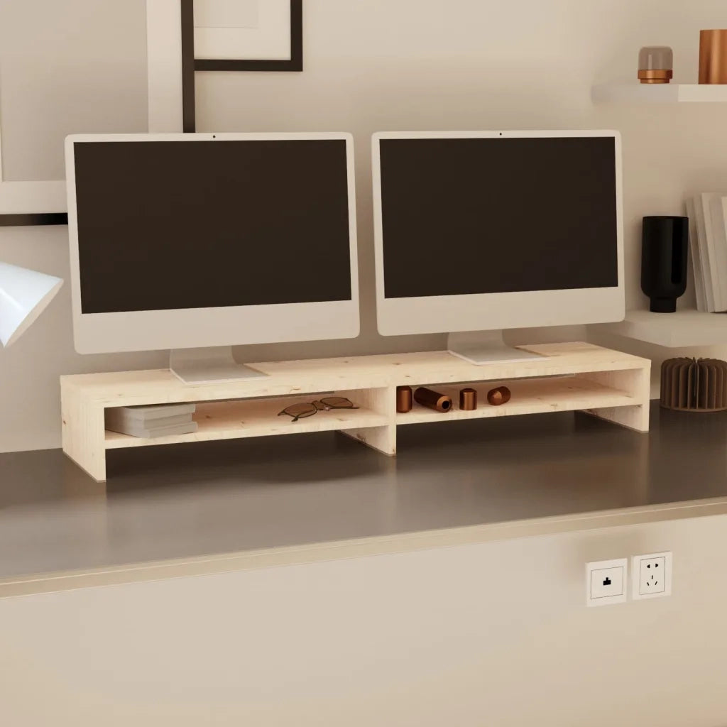 Supporto per Monitor 100x24x13 cm in Legno Massello di Pino 813919
