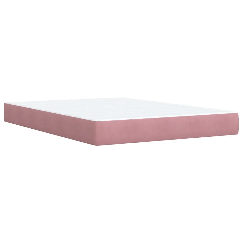Giroletto a Molle con Materasso Rosa 140x190 cm in Velluto 3290923