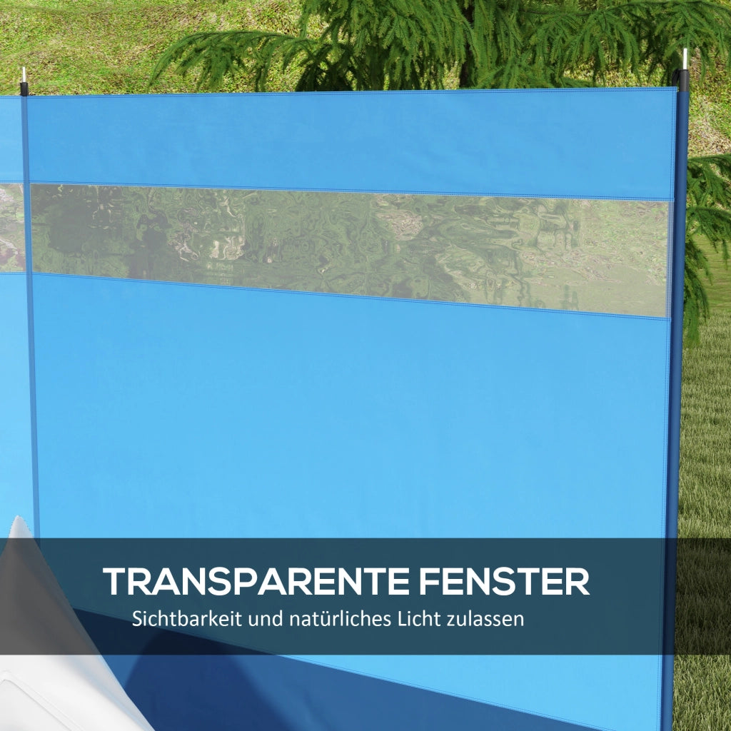 Paravento da giardino con finestra e borsa ¨C zephmum ¨C blu, acciaio, 440x140cm