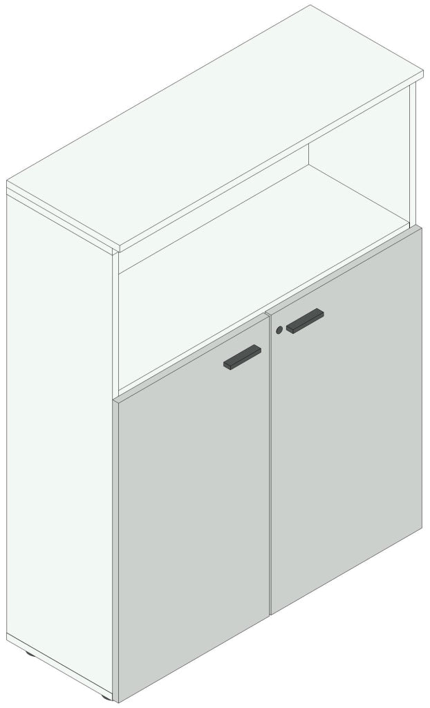 Armadio in legno ad ante battenti per ufficio cm. 90x33,7x117,6h
