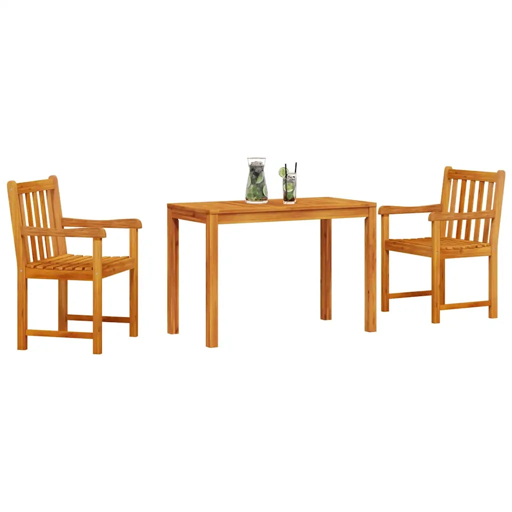 Set da Pranzo per Giardino 3 pcs Marrone