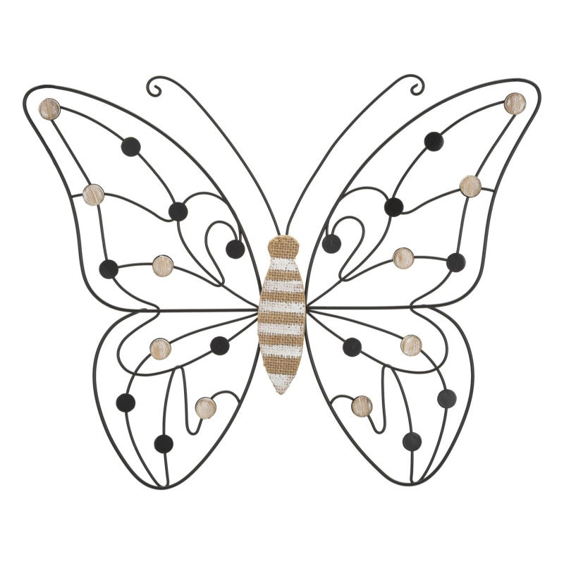 Pannello In Ferro E Legno Butterfly cm 39,5x1,5x33,5 Min 2