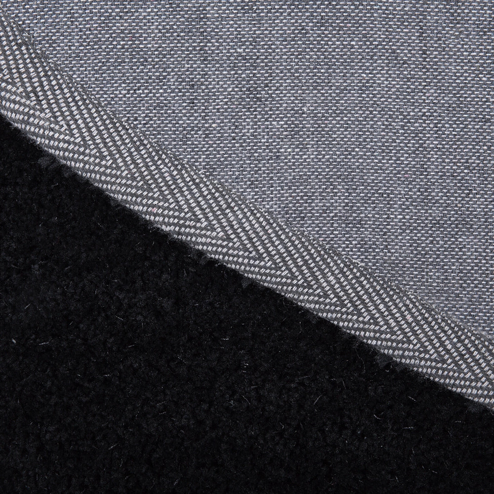 Tappeto shaggy Nero da 140 cm moderno tappeto rotondo trapuntato a Pelo Lungo