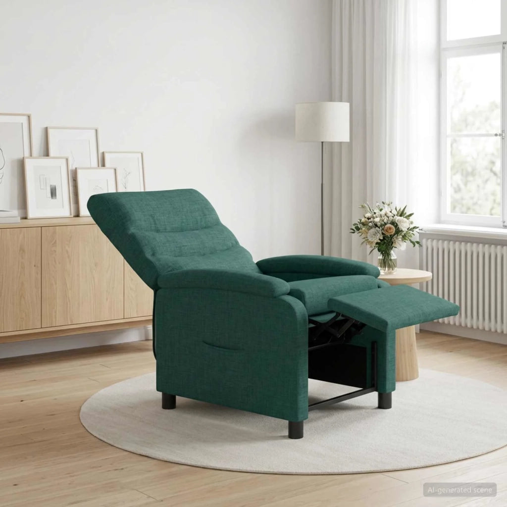 Divano Sedia-Poltrona reclinabile Verde Scuro Tessuto 444382