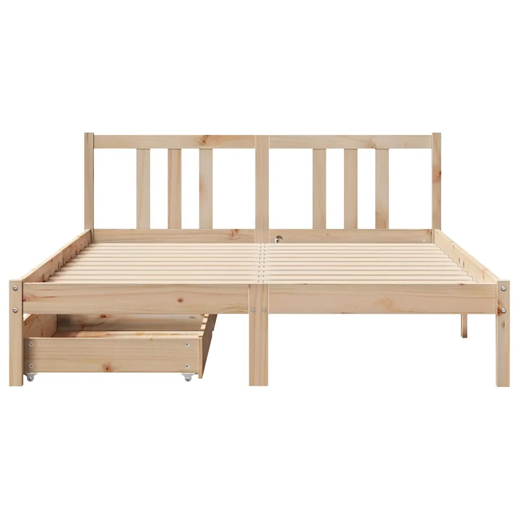 Letto senza Materasso 135x190 cm in Legno Massello di Pino 3301626